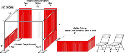 single booth description and layout used for Asian American Epxo