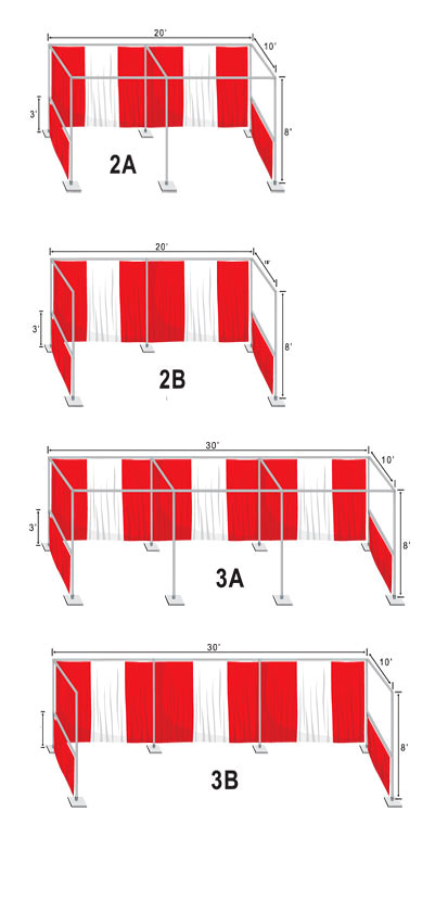 Multiple booths description and layout used for Asian American Epxo